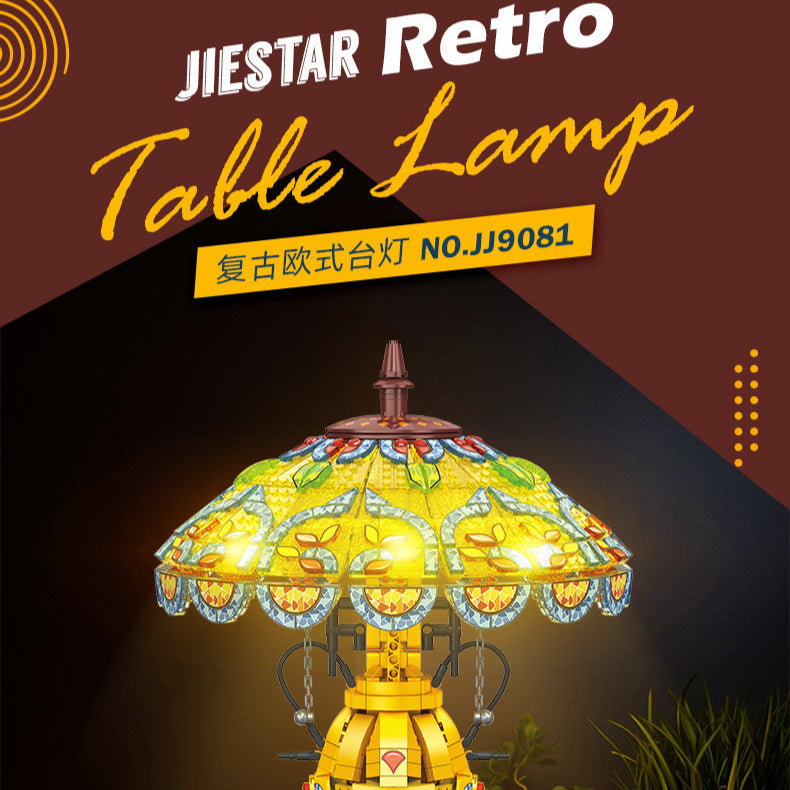 retro table lamp building kit - 1570 pcs | jie star 9081 - 6