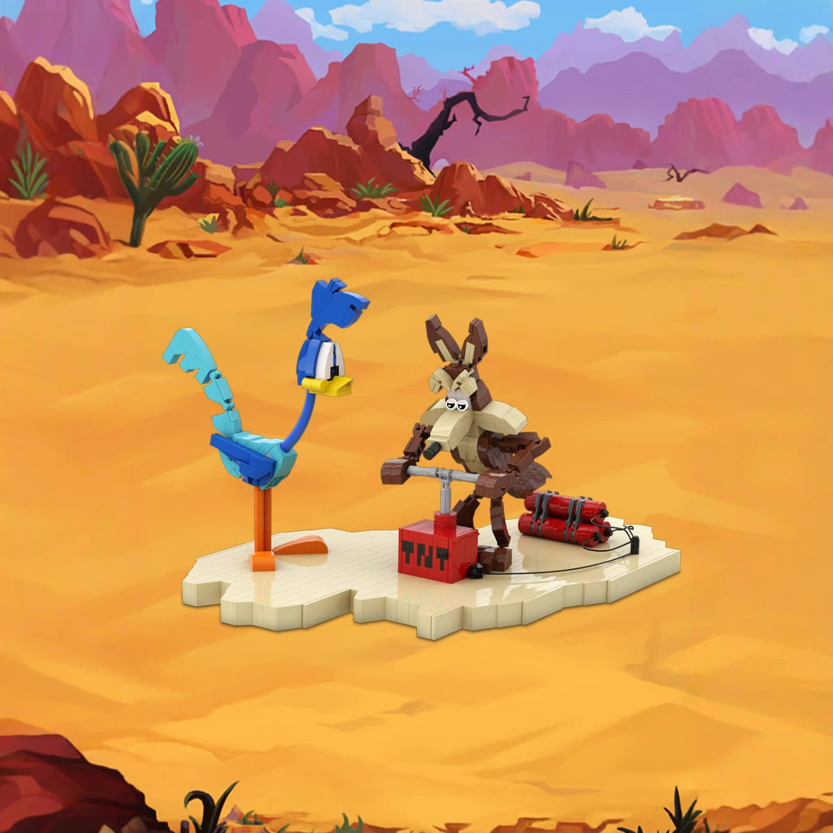 roadrunner and wile e coyote building set | moc-214247 - 1