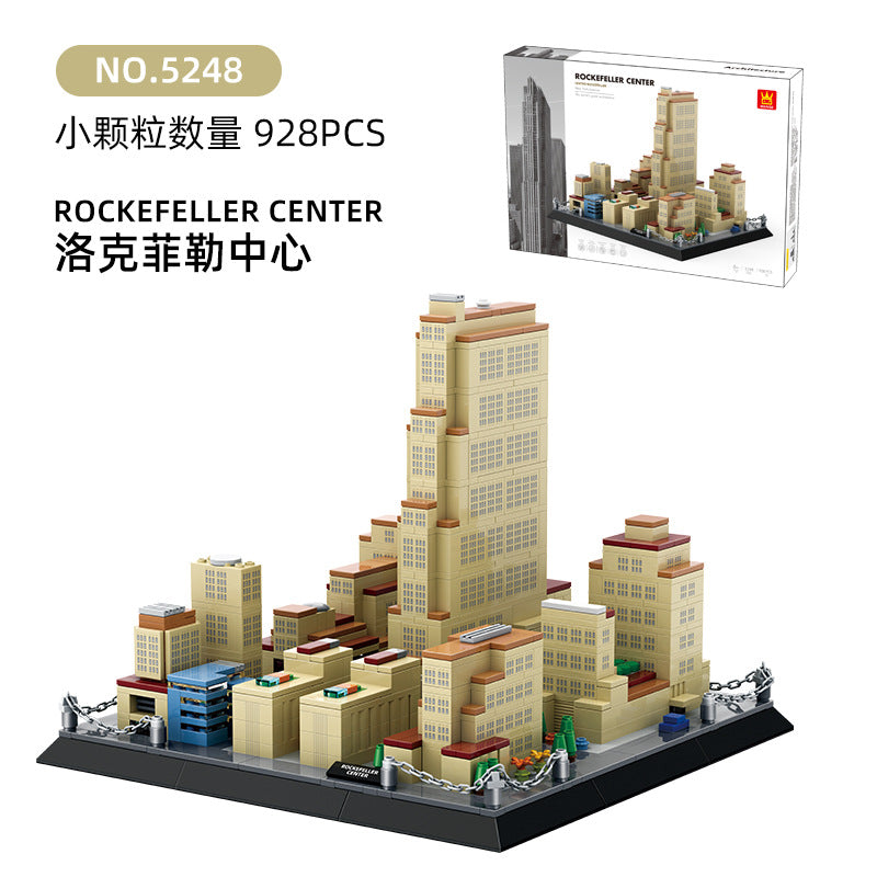 rockefeller center, manhattan - building blocks set - wange bricks - 3