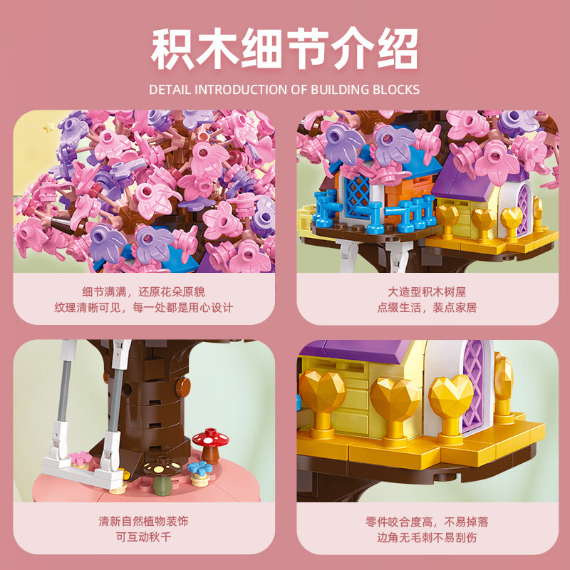 romantic tree house building set - 628 pcs | jiestar 58026 - 3