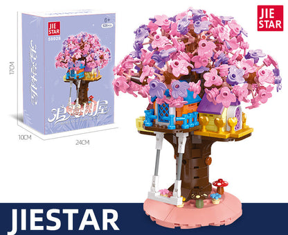 romantic tree house building set - 628 pcs | jiestar 58026 - 5