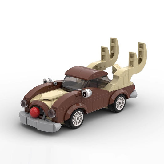 rudolph the red nosed race car building set | christmas | moc-118000 - 1
