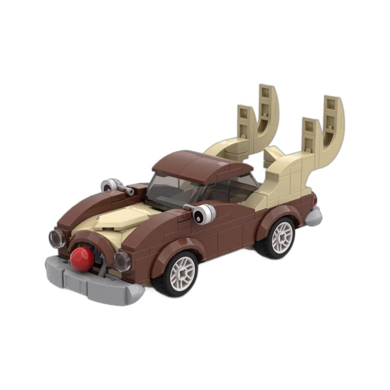 rudolph the red nosed race car building set | christmas | moc-118000 - 2