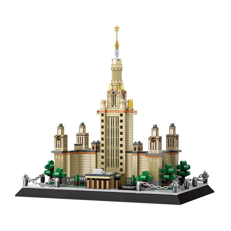 russia moscow state university builidng set - 875 pcs wange bricks - 4