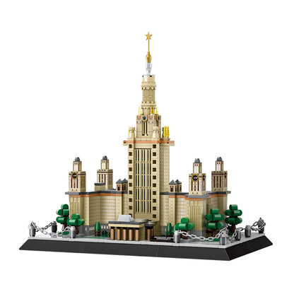 russia moscow state university builidng set - 875 pcs wange bricks - 4