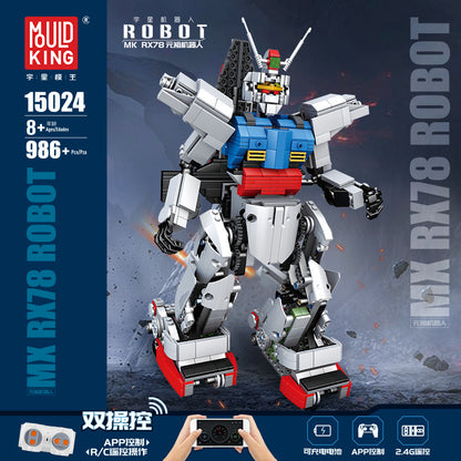 rx-78 gundam robot remote control - 986 pcs | mouldking 15024 - 1