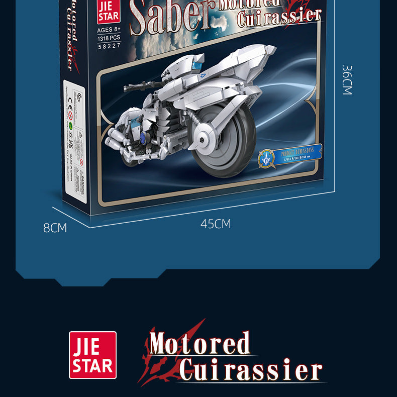 saber motored cuirassier motorcycle - 1306 pcs | jie star 58227 - 7