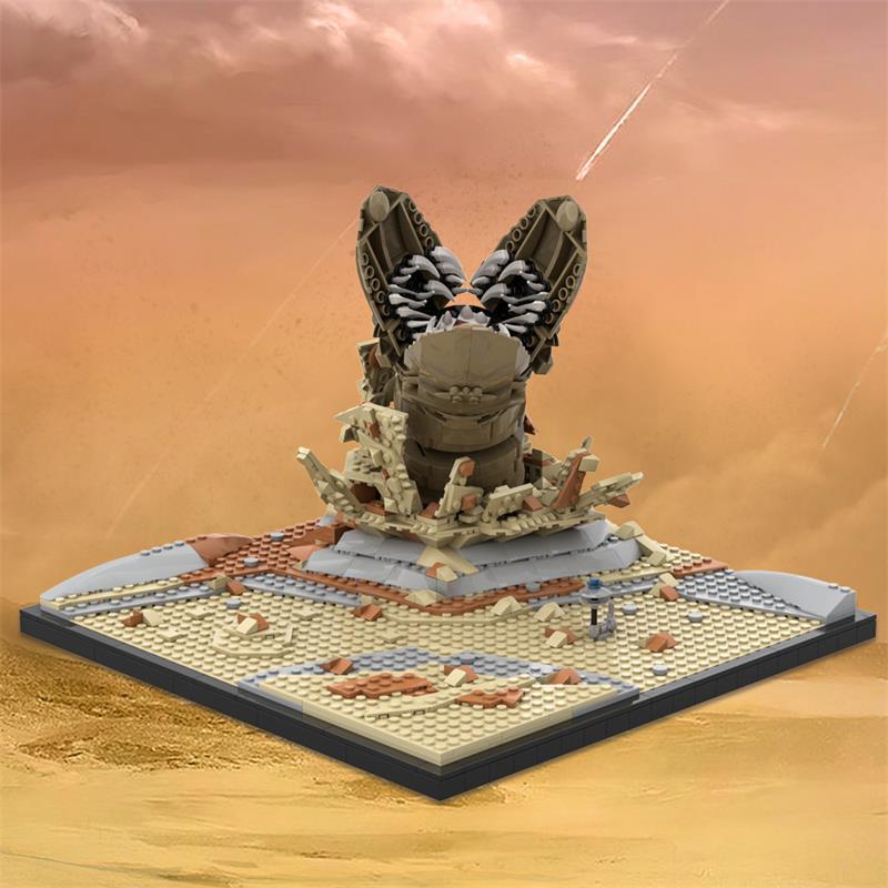 sandworm summoning scene building set | dune | lego compatible - 1