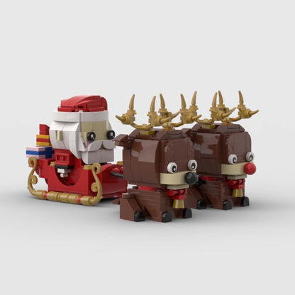 santa claus and elk brickheadz building set - 1