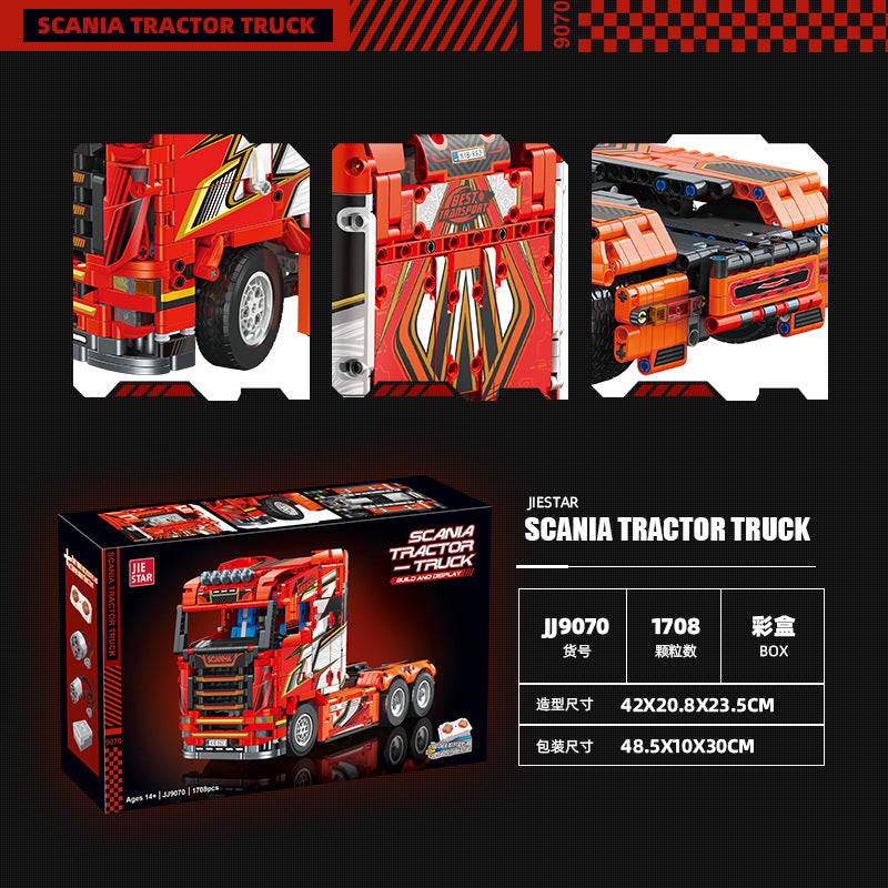 scania truck building set - 1708 pcs | jie star 9070 - 1