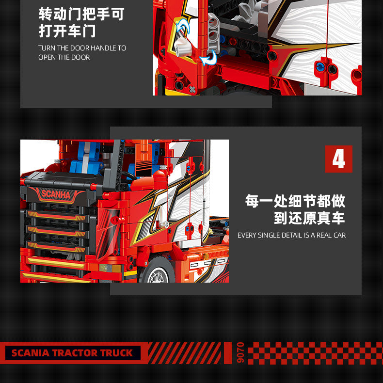 scania truck building set - 1708 pcs | jie star 9070 - 5