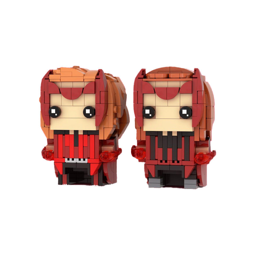 scarlet witch brickheadz building set | marvel | moc-79839 - 1