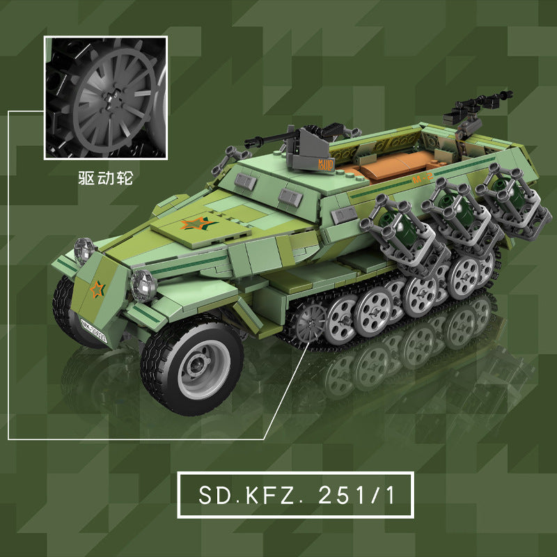 sd.kfz. 251 half-track building set - 1298 pcs | mouldking 20027 - 3