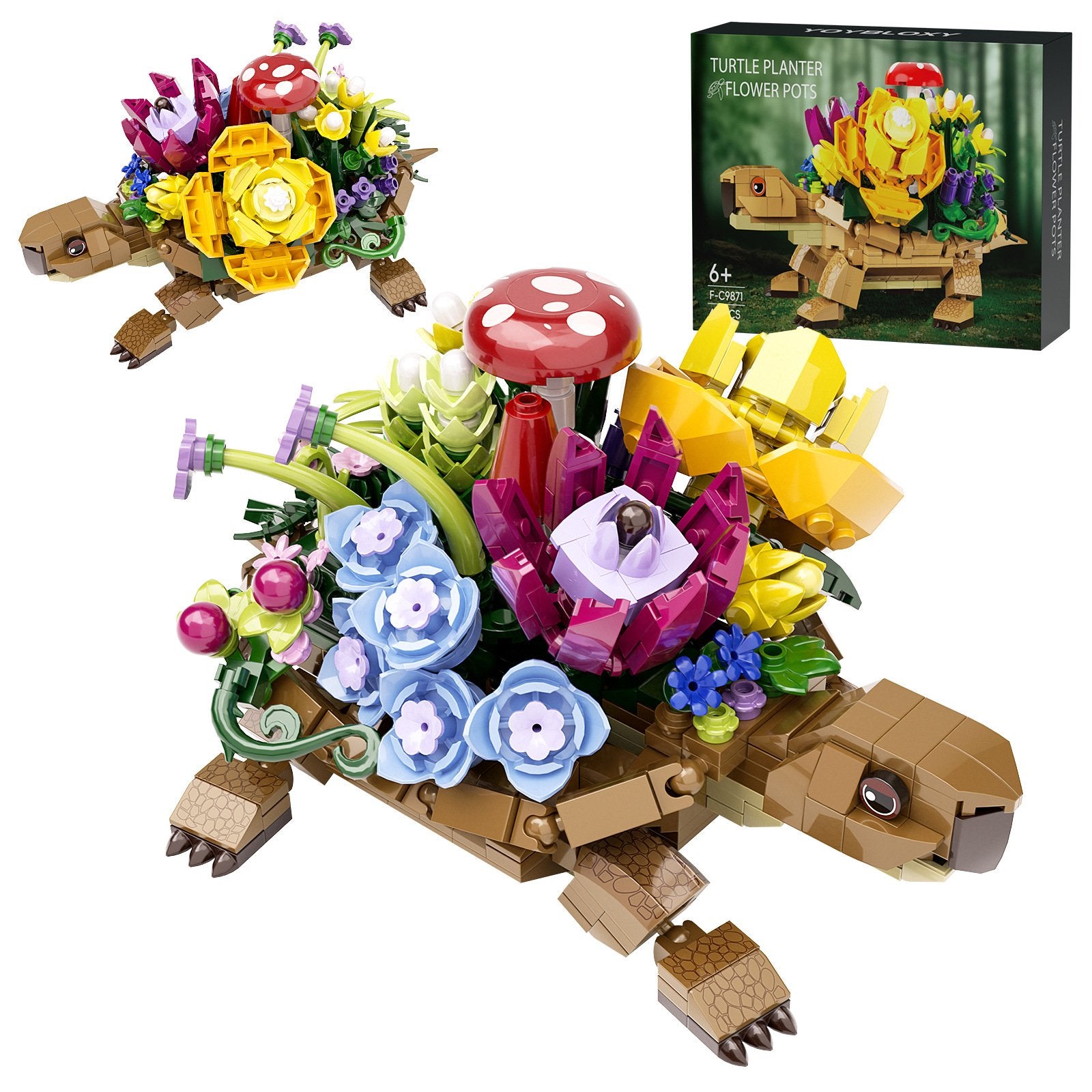 sea turtle succulent planter building kit – 477 pieces flowers pot - 6