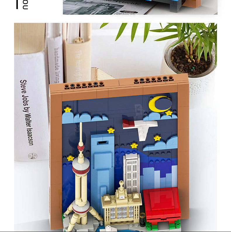 shanghai city postcard - building blocks set - wange bricks - 509 pcs - 10