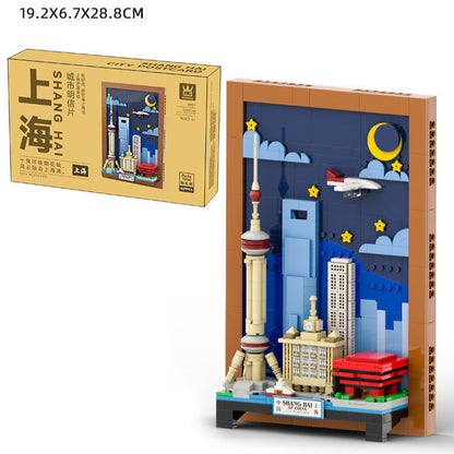 shanghai city postcard - building blocks set - wange bricks - 509 pcs - 4