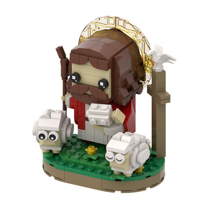 shepherd prophet & lamb brickheadz building set | lego-compatible - 1