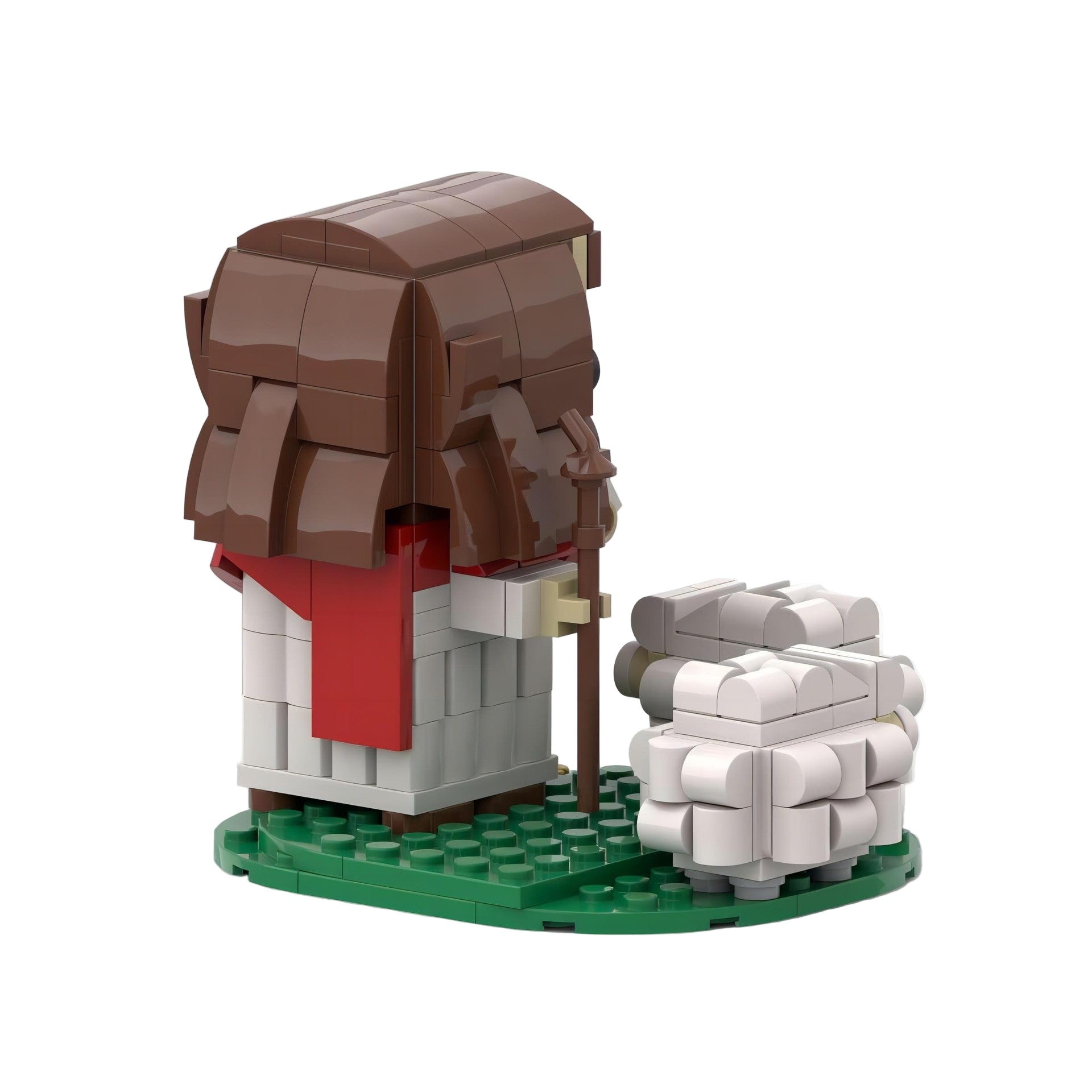 shepherd prophet & lamb brickheadz building set | lego-compatible - 2