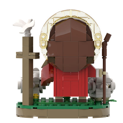shepherd prophet & lamb brickheadz building set | lego-compatible - 2