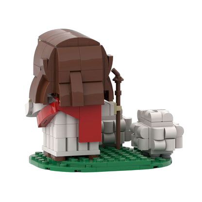 shepherd prophet & lamb brickheadz building set | lego-compatible - 3