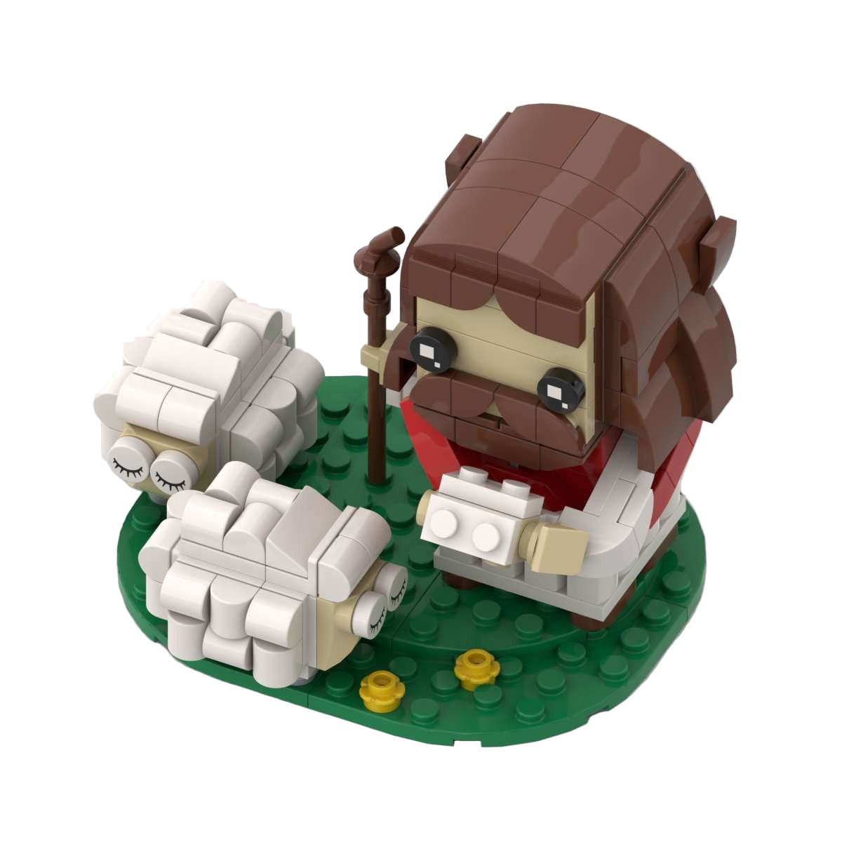 shepherd prophet & lamb brickheadz building set | lego-compatible - 4