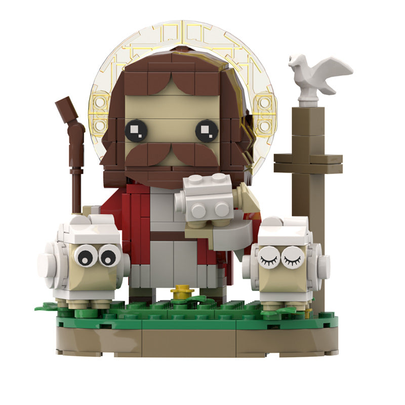 shepherd prophet & lamb brickheadz building set | lego-compatible - 4