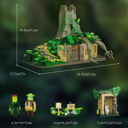 shrek's swamp house with electric building blocks - 1022 pieces - 4