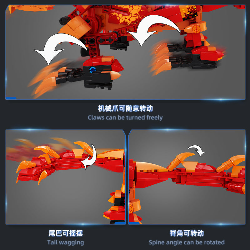 sky storm dragon & flame battle dragon - mouldking 13147 - 5