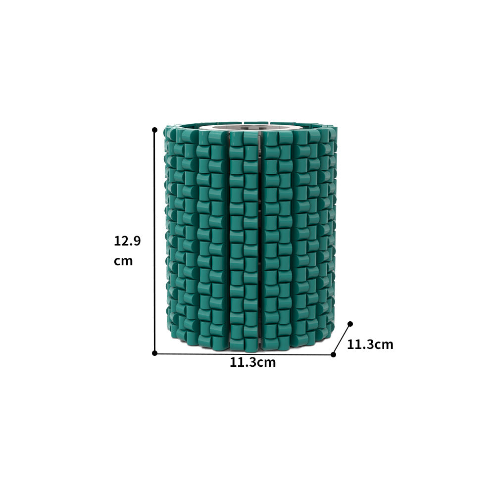 small and round turquoise flower vase building set | moc-182078 - 4