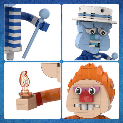 snow miser & heat miser brickheadz building set – lego compatible - 7