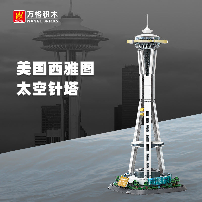 space needle in seattle - building blocks set - wange 5238 - 1