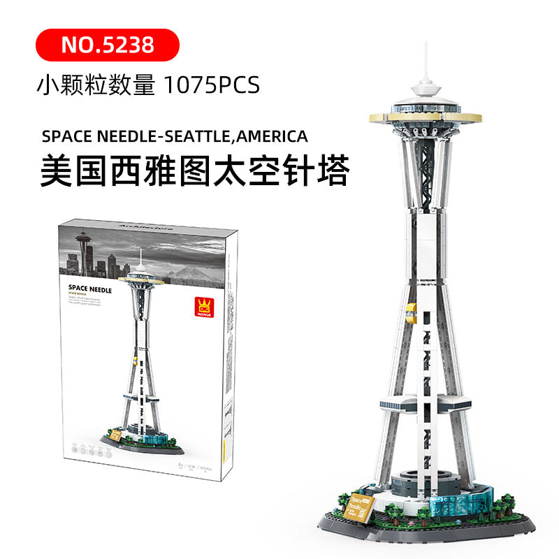 space needle in seattle - building blocks set - wange 5238 - 3