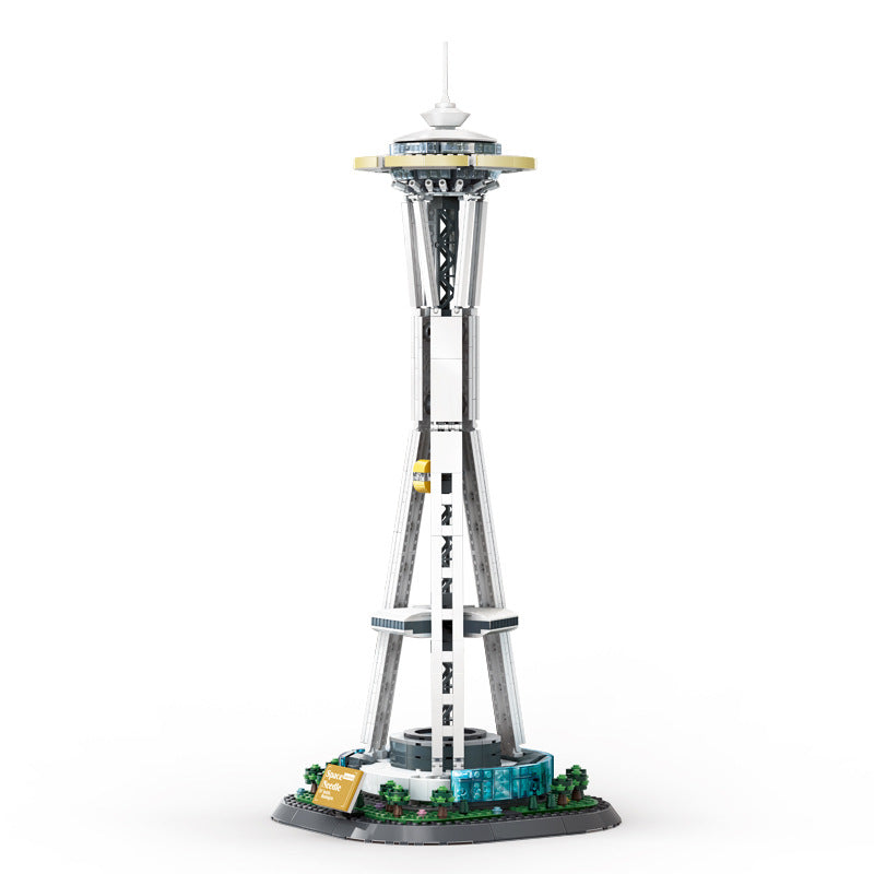 space needle in seattle - building blocks set - wange 5238 - 4