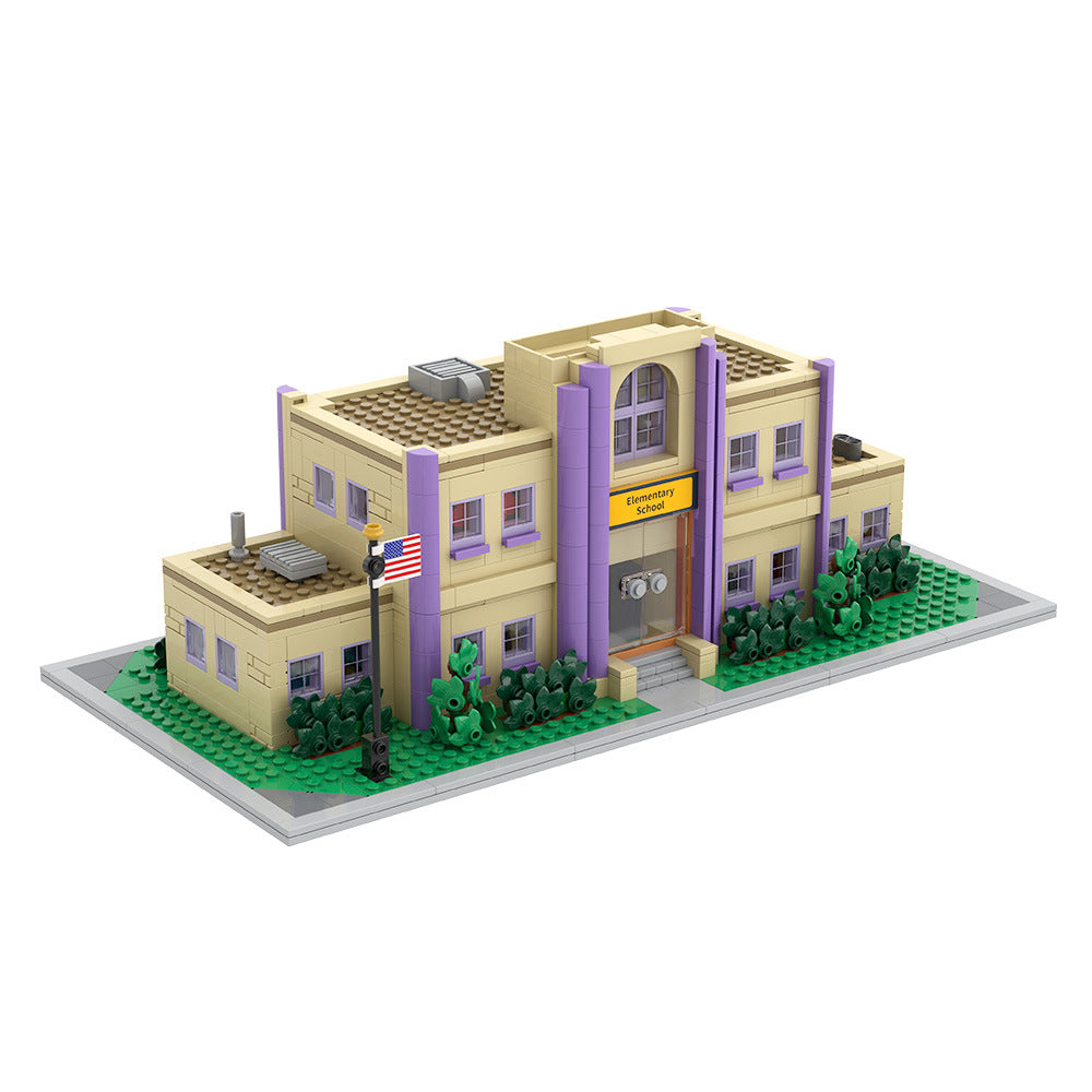 springfield elementary school building set | lego compatible - 2