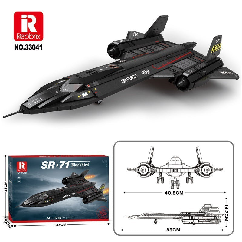 sr-71 blackbird air force building block set - reobrix 33041 - 6