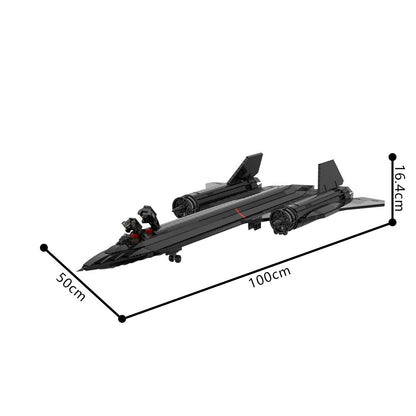 sr-71 blackbird reconnaissance aircraft building set | lego compatible - 3
