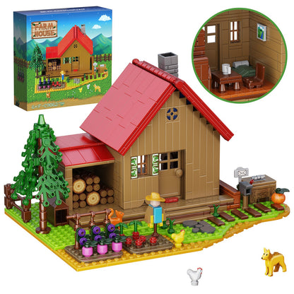 stardew farmhouse building toy set - 766 pieces diy farm playset - 2