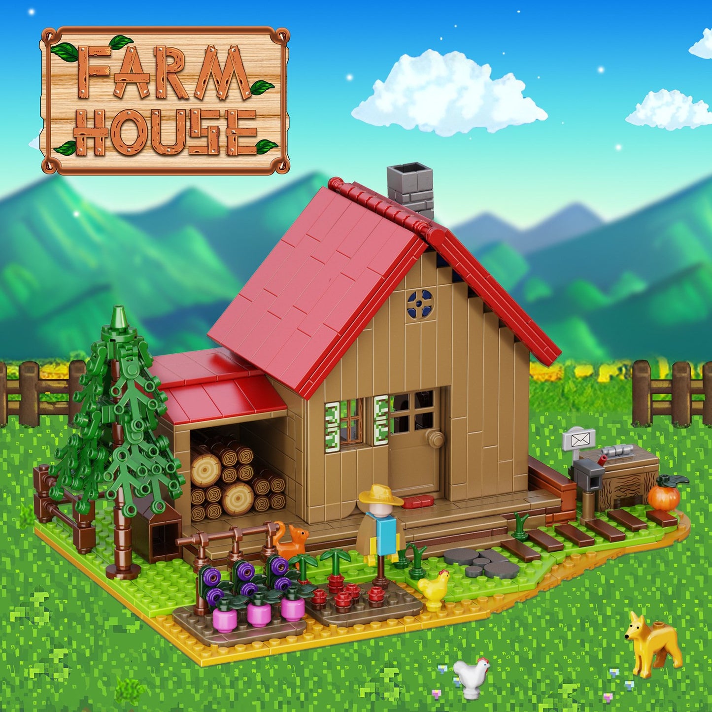 stardew farmhouse building toy set - 766 pieces diy farm playset - 3