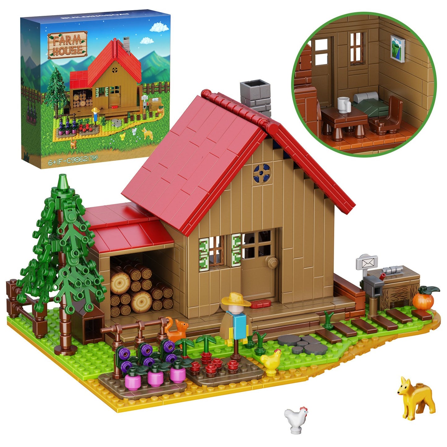 stardew farmhouse building toy set - 766 pieces diy farm playset - 6