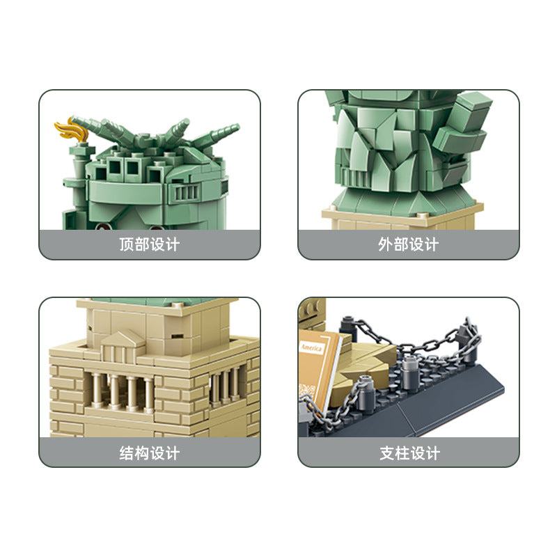 statue of liberty building blocks set - wange bricks 3210 - 2