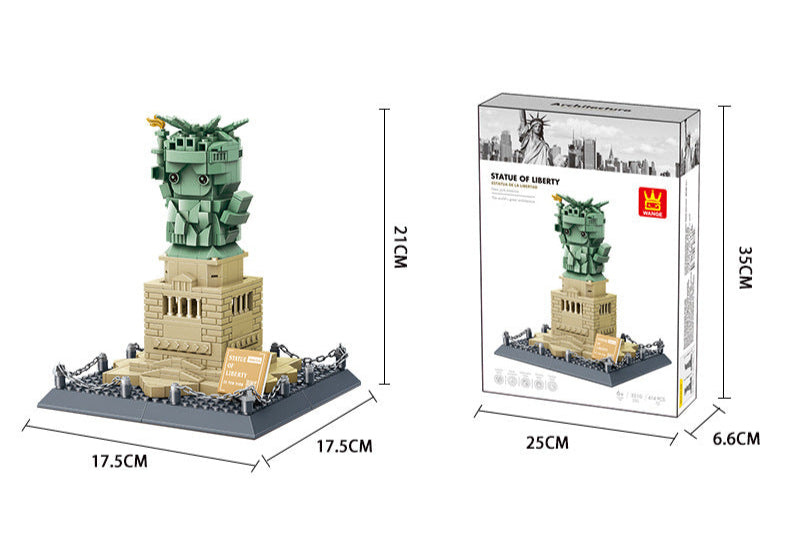 statue of liberty building blocks set - wange bricks 3210 - 5