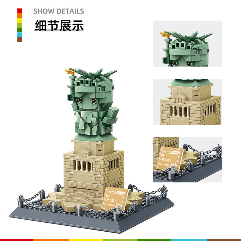 statue of liberty building blocks set - wange bricks 3210 - 6