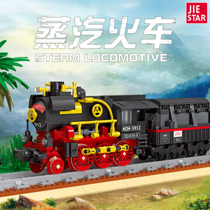 steam locomotive building kit - 676 pcs | jiestar 59008 - 1