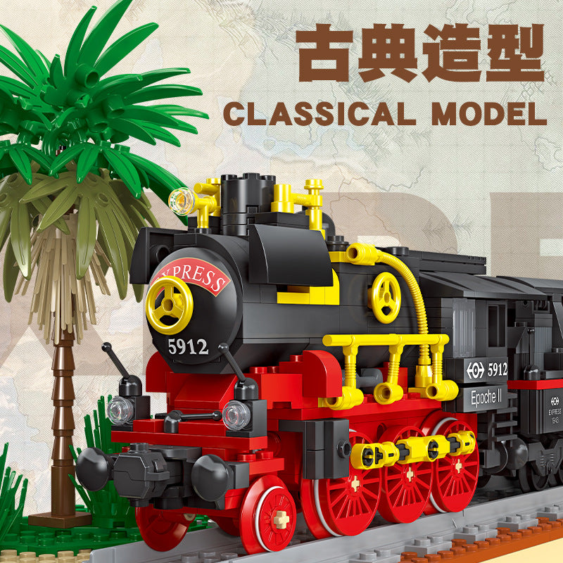 steam locomotive building kit - 676 pcs | jiestar 59008 - 2