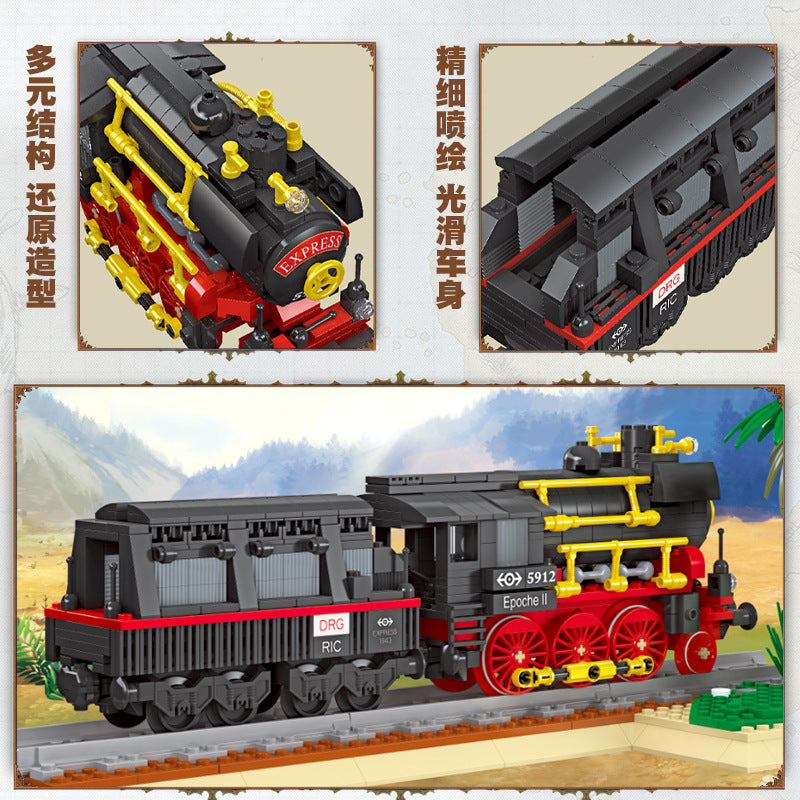 steam locomotive building kit - 676 pcs | jiestar 59008 - 3