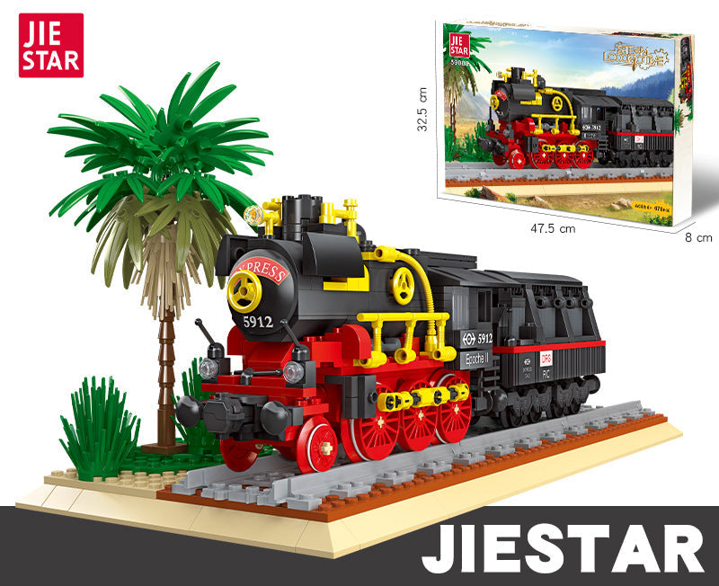 steam locomotive building kit - 676 pcs | jiestar 59008 - 5