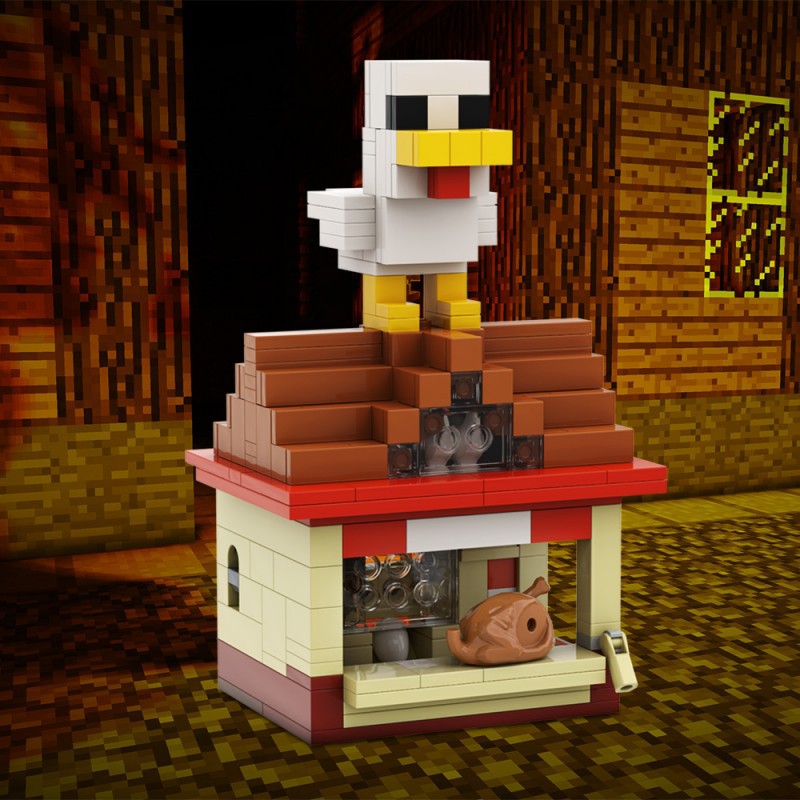 steve's lava chicken building set | minecraft | lego compatible - 5