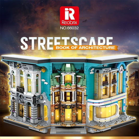 street scape building blocks bookends - reobrix 66032 - 1