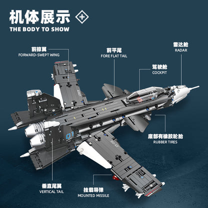 su-47 fighter aircraft building ki t- 663 pcs | jiestar 58138 - 3