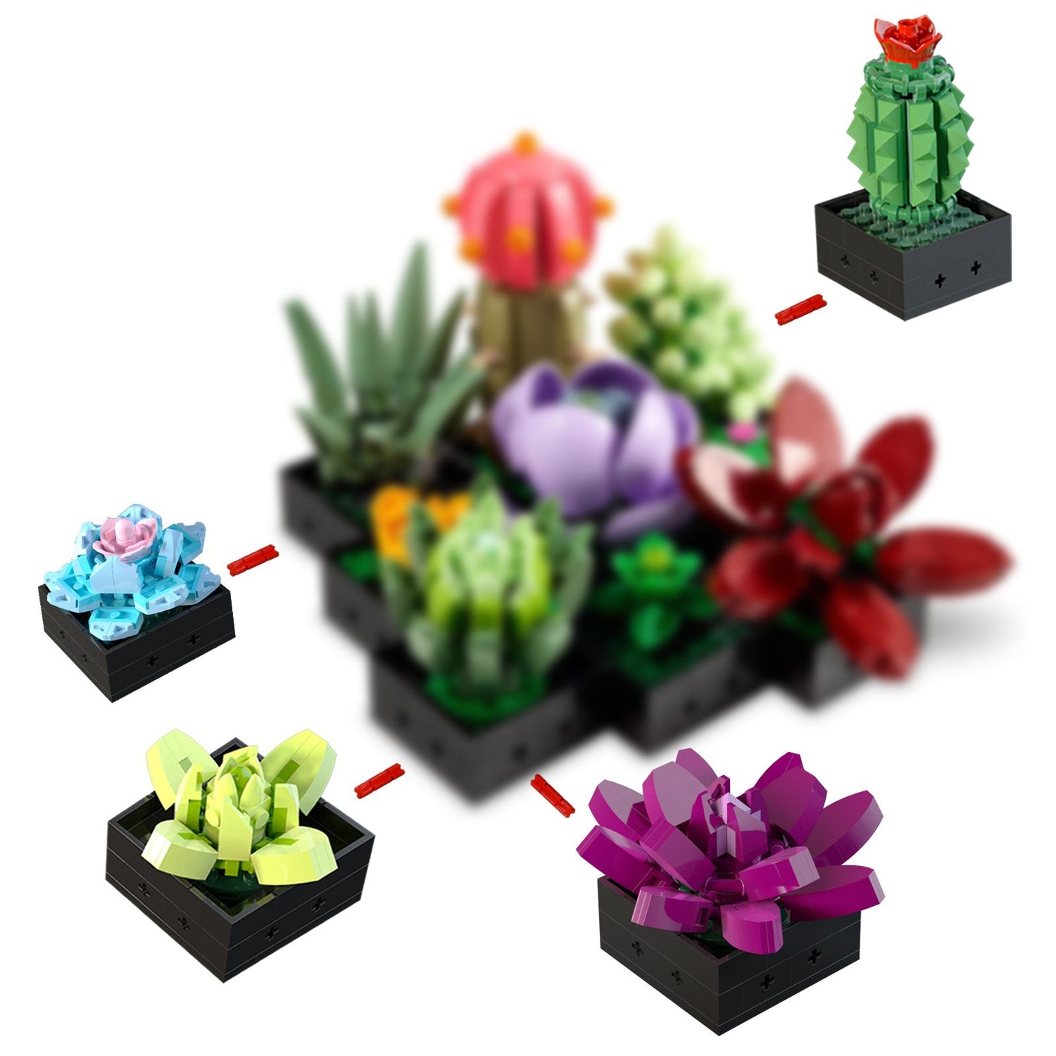 succulent plant building blocks kit – 682 pcs potted set model - 4